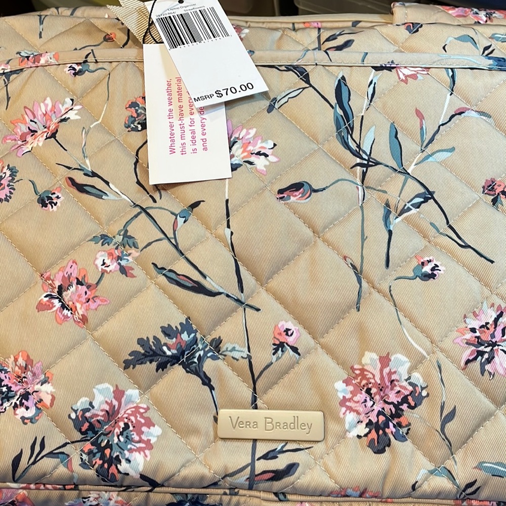 Vera Bradley Laptop Organizer Strawflowers Performance Twill NWT